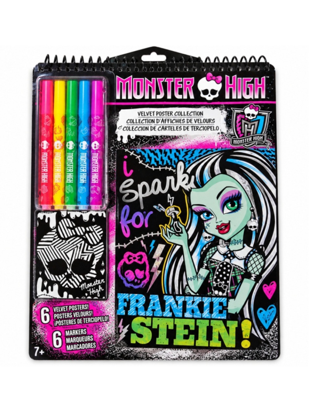 2015 Monster High Velvet Poster Coloring Set 6 Posters Markers NOS Frankie Stein